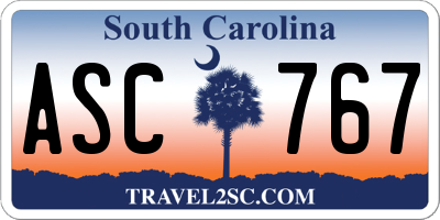 SC license plate ASC767