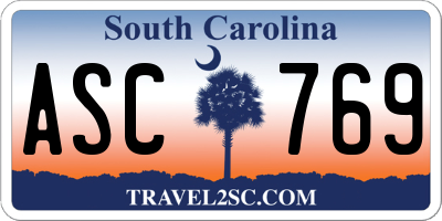 SC license plate ASC769