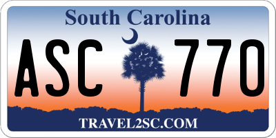 SC license plate ASC770