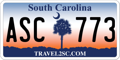 SC license plate ASC773