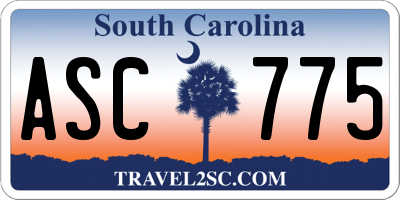 SC license plate ASC775
