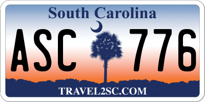 SC license plate ASC776