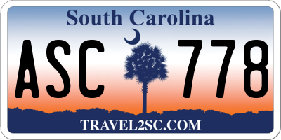 SC license plate ASC778