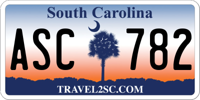 SC license plate ASC782