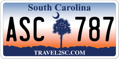 SC license plate ASC787