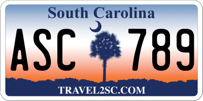 SC license plate ASC789