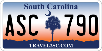 SC license plate ASC790
