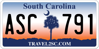 SC license plate ASC791