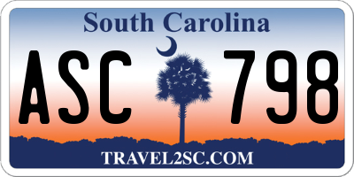 SC license plate ASC798
