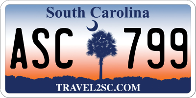 SC license plate ASC799