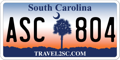 SC license plate ASC804