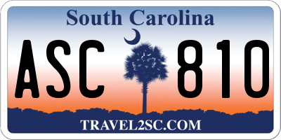 SC license plate ASC810