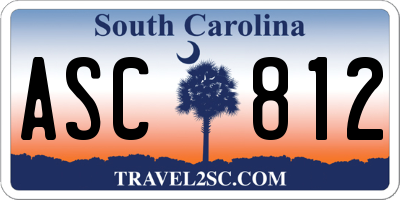 SC license plate ASC812