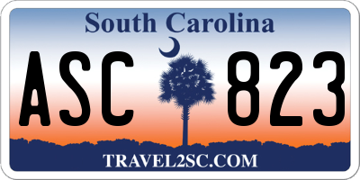 SC license plate ASC823