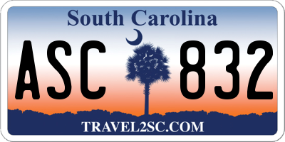 SC license plate ASC832