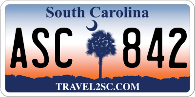 SC license plate ASC842