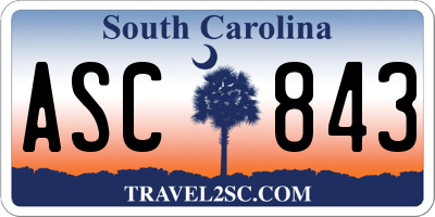 SC license plate ASC843
