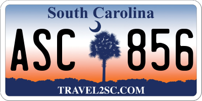SC license plate ASC856
