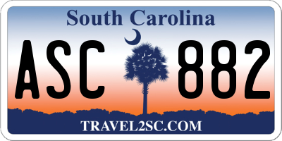 SC license plate ASC882