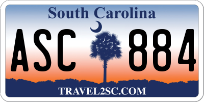 SC license plate ASC884