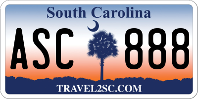 SC license plate ASC888