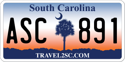 SC license plate ASC891