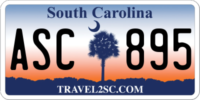 SC license plate ASC895