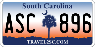 SC license plate ASC896