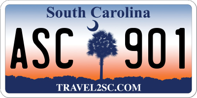 SC license plate ASC901