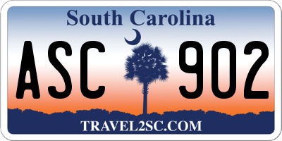 SC license plate ASC902