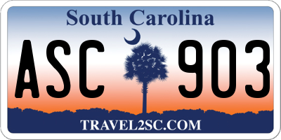 SC license plate ASC903