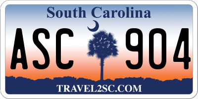SC license plate ASC904
