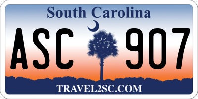 SC license plate ASC907