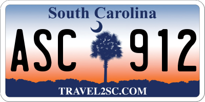 SC license plate ASC912