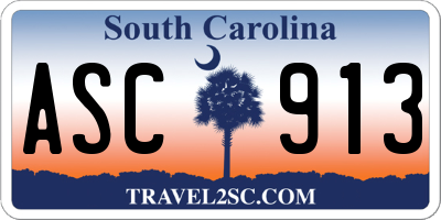 SC license plate ASC913