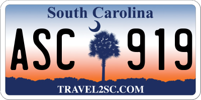 SC license plate ASC919