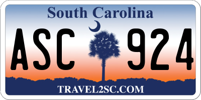 SC license plate ASC924