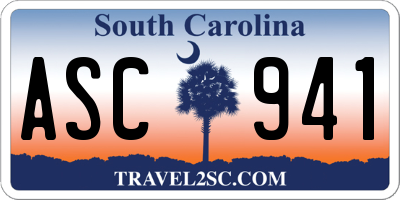 SC license plate ASC941