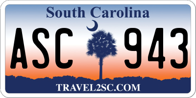 SC license plate ASC943