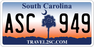 SC license plate ASC949