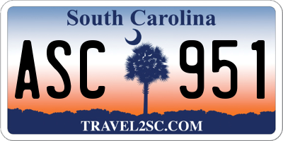 SC license plate ASC951