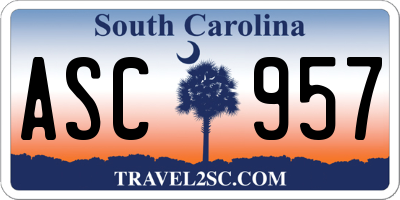 SC license plate ASC957