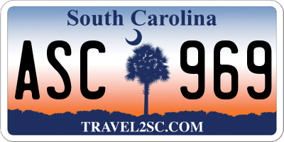 SC license plate ASC969