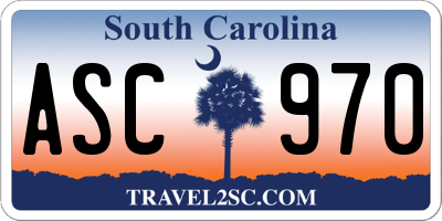 SC license plate ASC970