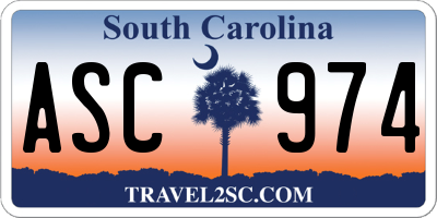 SC license plate ASC974