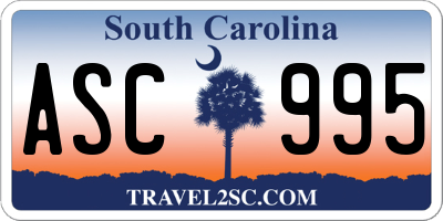 SC license plate ASC995