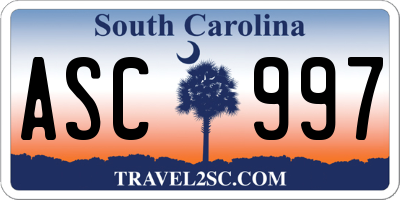 SC license plate ASC997