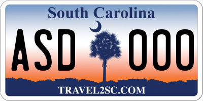 SC license plate ASD000