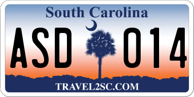 SC license plate ASD014