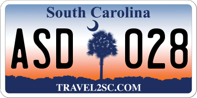 SC license plate ASD028